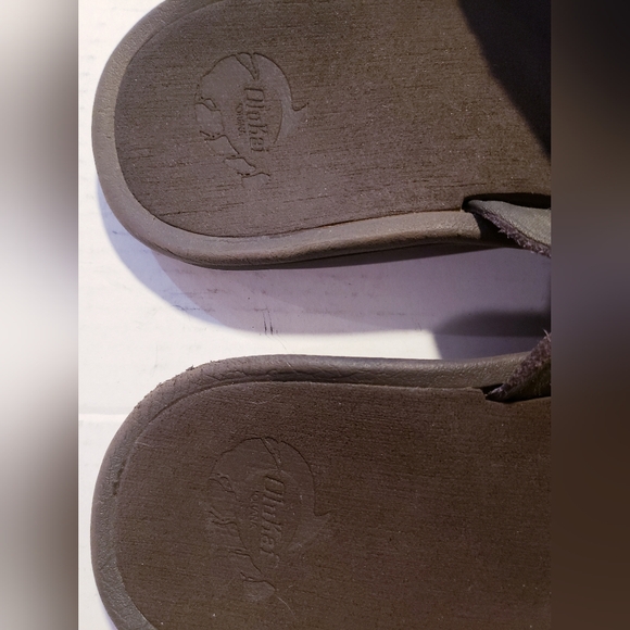 OluKai Ohana Brown Suede Slides Mens Size 9 - Picture 4 of 6